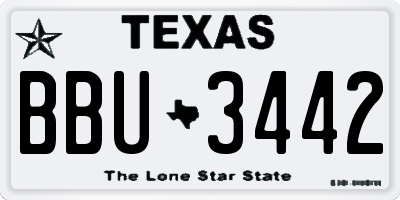 TX license plate BBU3442
