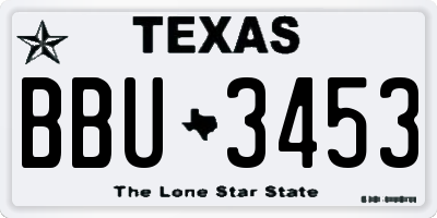 TX license plate BBU3453