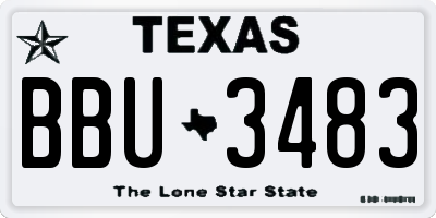 TX license plate BBU3483