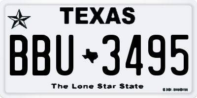 TX license plate BBU3495