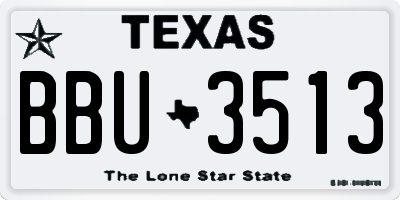 TX license plate BBU3513