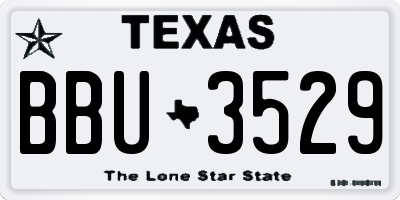 TX license plate BBU3529