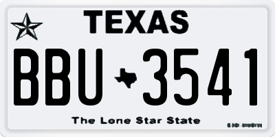 TX license plate BBU3541
