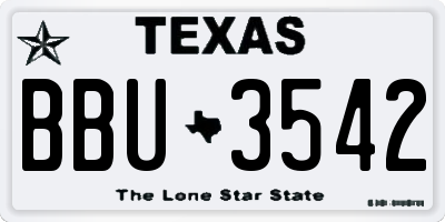 TX license plate BBU3542