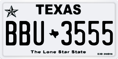 TX license plate BBU3555