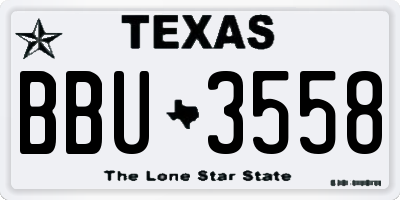TX license plate BBU3558