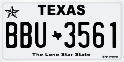 TX license plate BBU3561