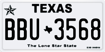 TX license plate BBU3568