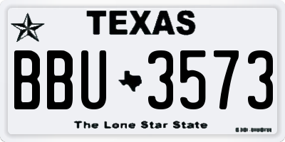TX license plate BBU3573