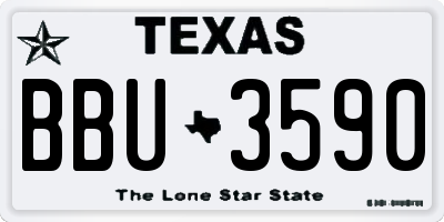 TX license plate BBU3590