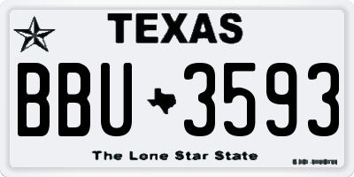 TX license plate BBU3593