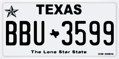 TX license plate BBU3599