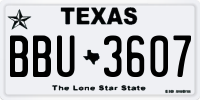 TX license plate BBU3607