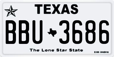 TX license plate BBU3686