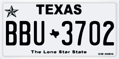 TX license plate BBU3702