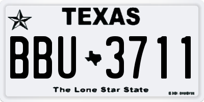 TX license plate BBU3711