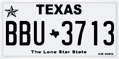 TX license plate BBU3713