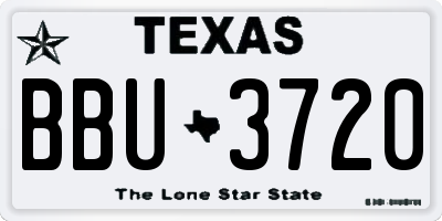 TX license plate BBU3720