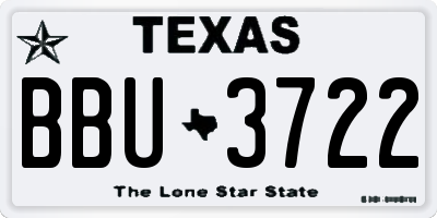 TX license plate BBU3722