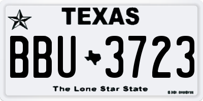 TX license plate BBU3723