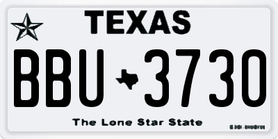 TX license plate BBU3730