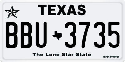 TX license plate BBU3735