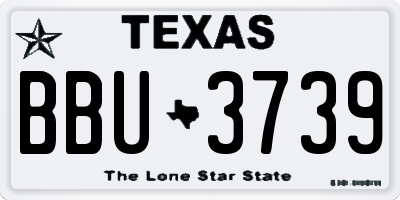 TX license plate BBU3739