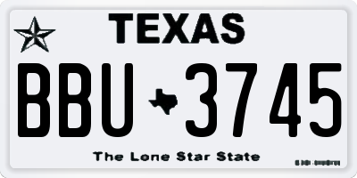 TX license plate BBU3745