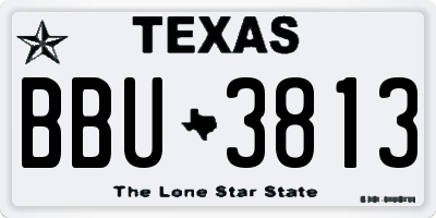 TX license plate BBU3813