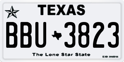 TX license plate BBU3823