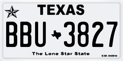 TX license plate BBU3827