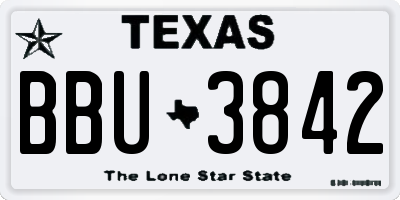 TX license plate BBU3842