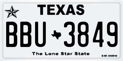 TX license plate BBU3849