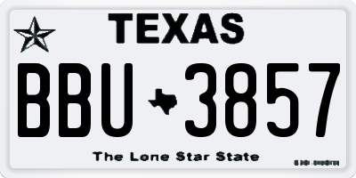 TX license plate BBU3857