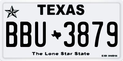 TX license plate BBU3879