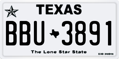 TX license plate BBU3891