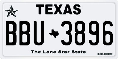 TX license plate BBU3896