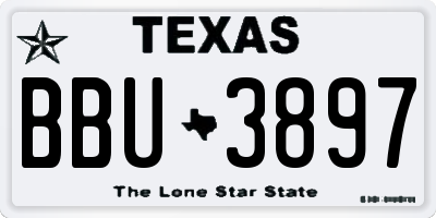 TX license plate BBU3897