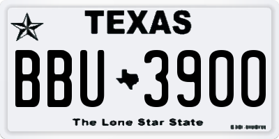 TX license plate BBU3900