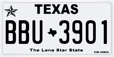 TX license plate BBU3901
