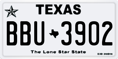 TX license plate BBU3902