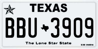 TX license plate BBU3909