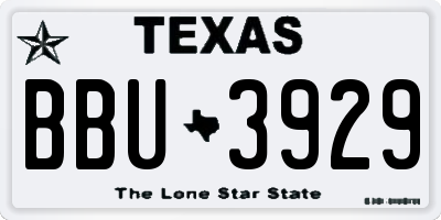 TX license plate BBU3929