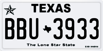 TX license plate BBU3933
