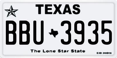 TX license plate BBU3935