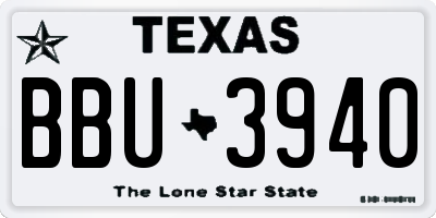 TX license plate BBU3940