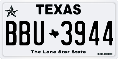 TX license plate BBU3944