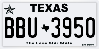 TX license plate BBU3950