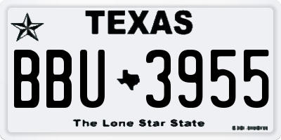 TX license plate BBU3955