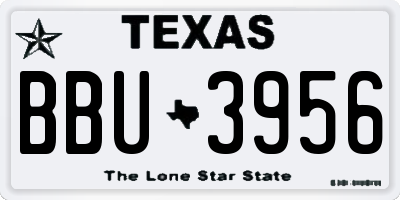TX license plate BBU3956